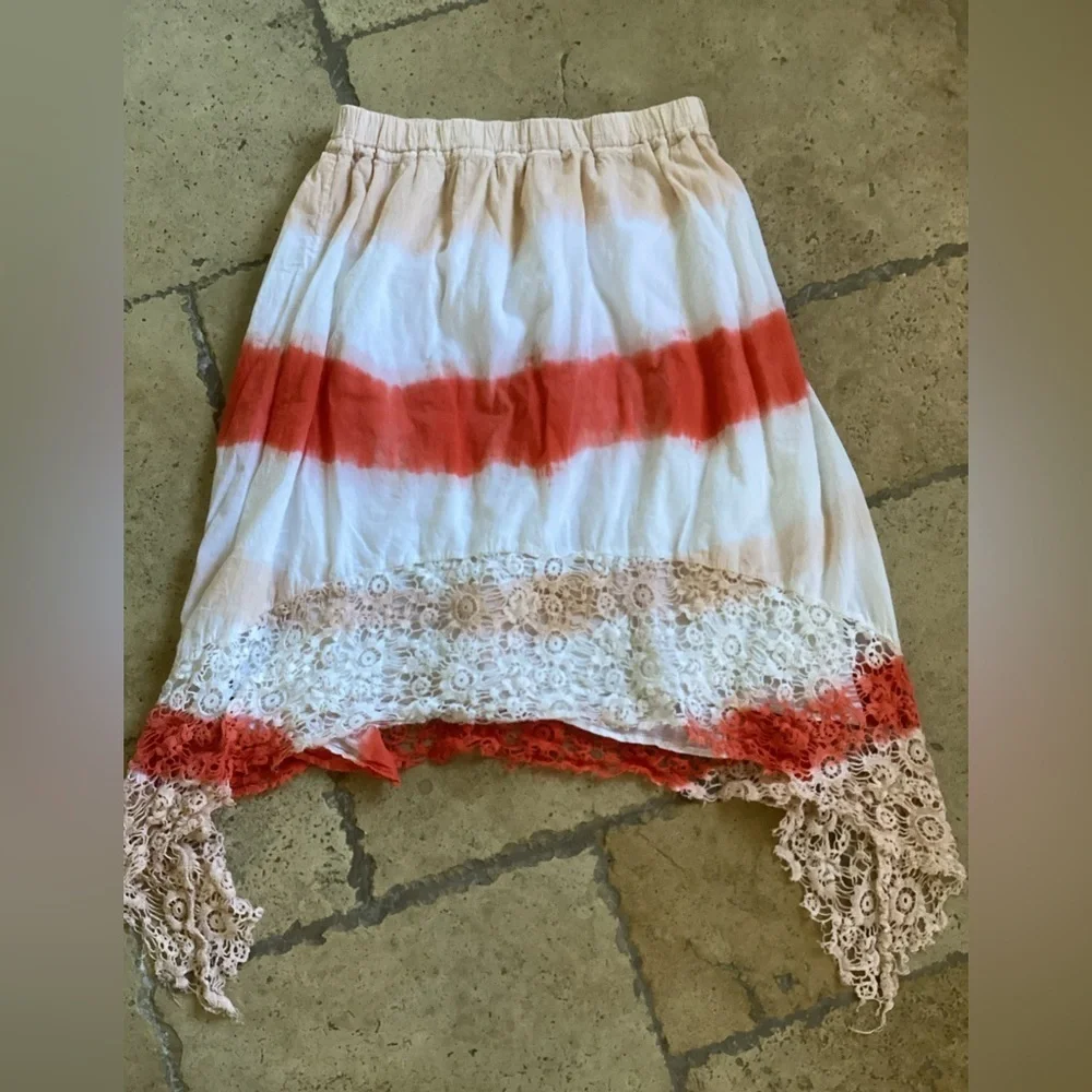 Michael Kors Boho tied dyed pheasant lace skirt-SZ 12 Waist 15” Length 25”